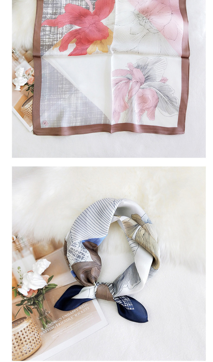 Fashion Thread Ball Meter Mulberry Silk Print Geometric Knotted Small Square Scarf,Thin Scaves