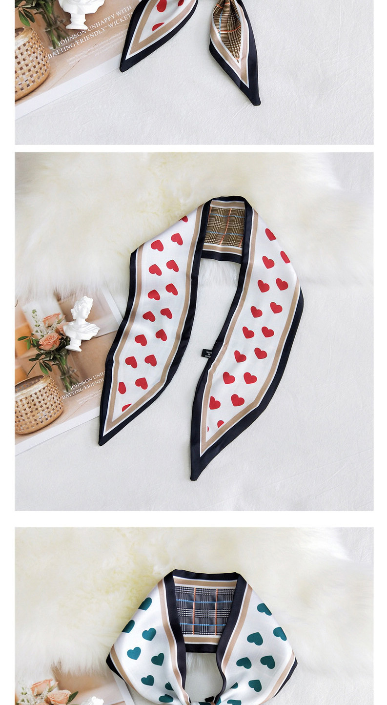 Fashion Single Love Wine Red Love Pointed Ribbon Printed Narrow Long Multifunctional Scarf,Thin Scaves