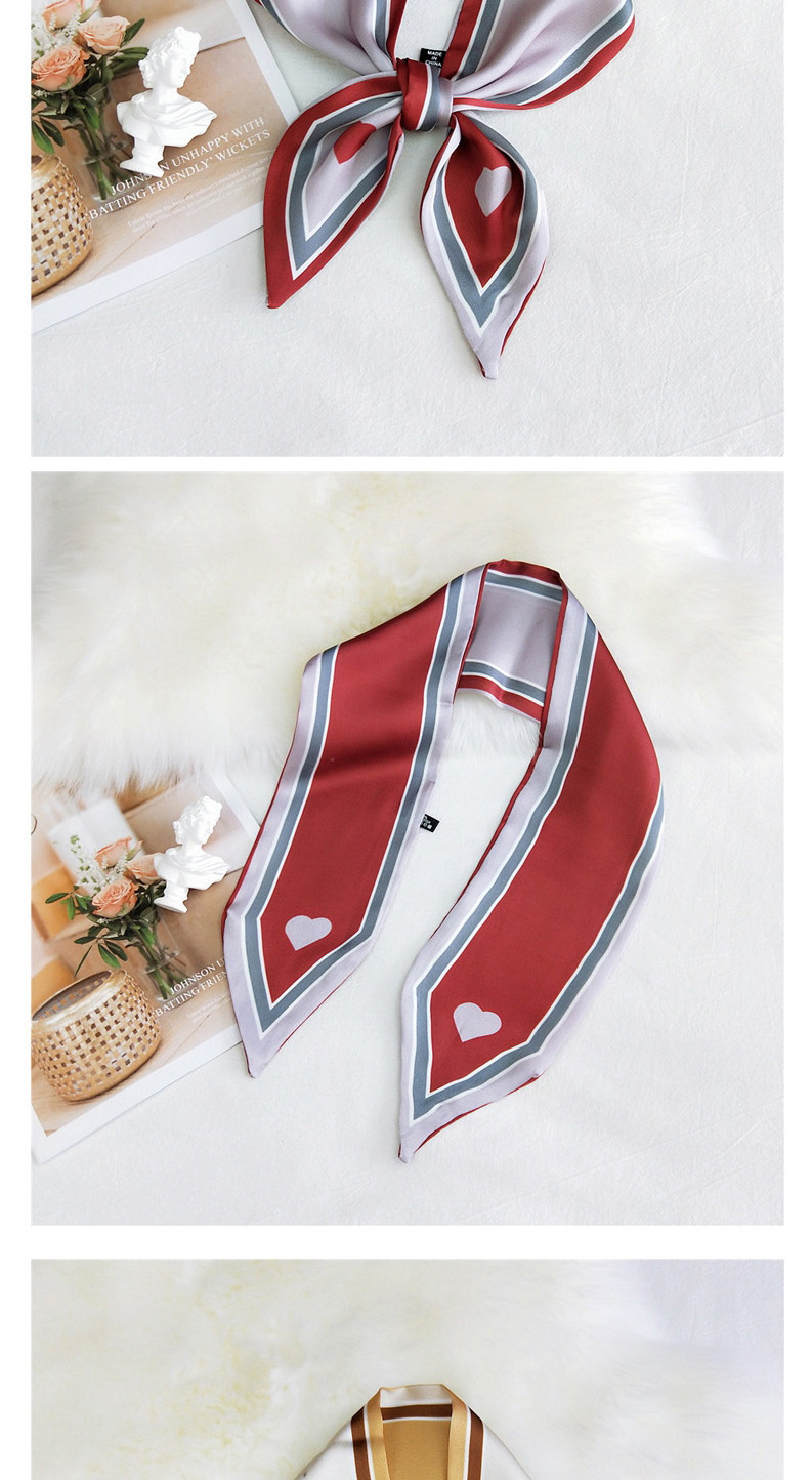 Fashion White Lips Love Pointed Ribbon Printed Narrow Long Multifunctional Scarf,Thin Scaves