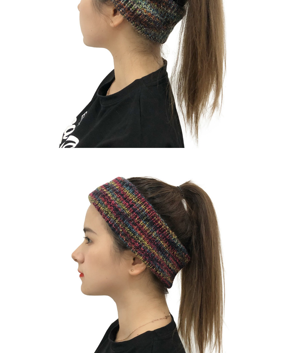 Fashion Safflower Mohair Tie-dye Top Knitted Headband,knitting Wool Scaves