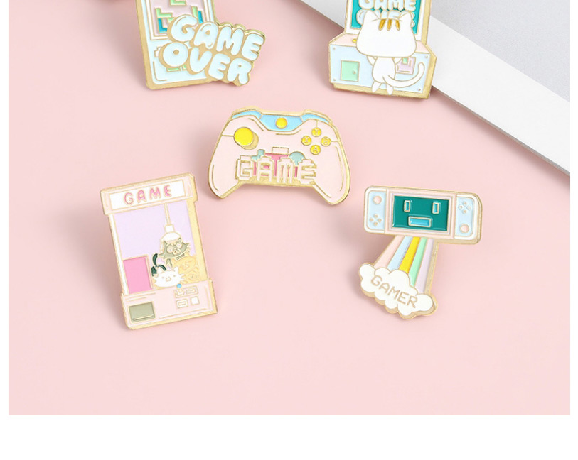 Fashion Game Console Cat Game Machine Dripping Oil Geometric Alloy Brooch,Korean Brooches