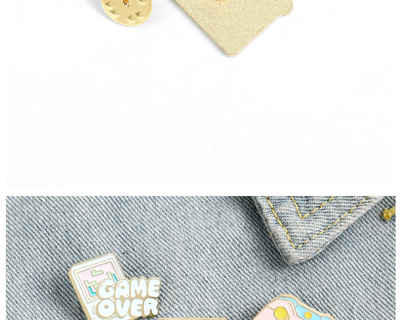 Fashion Game Console Pink Cat Game Machine Dripping Oil Geometric Alloy Brooch,Korean Brooches