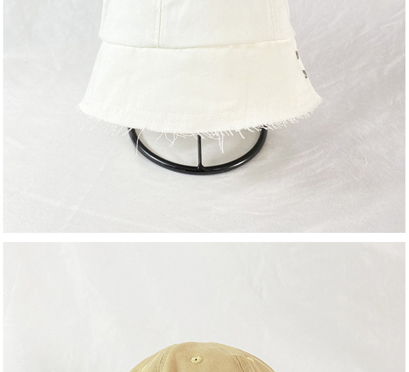 Fashion Turmeric Solid Color Stitching Fisherman Hat With Buttons And Raw Edges,Sun Hats
