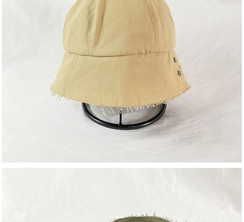 Fashion Black Solid Color Stitching Fisherman Hat With Buttons And Raw Edges,Sun Hats