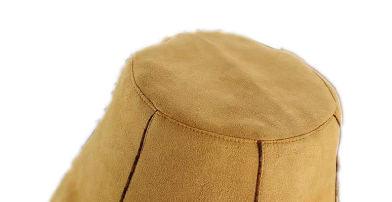 Fashion Khaki Stitched Solid Color Fisherman Hat,Sun Hats