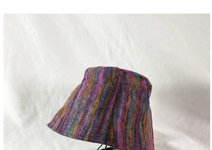 Fashion Purple Woolen Mixed Color Stitching Fisherman Hat,Sun Hats