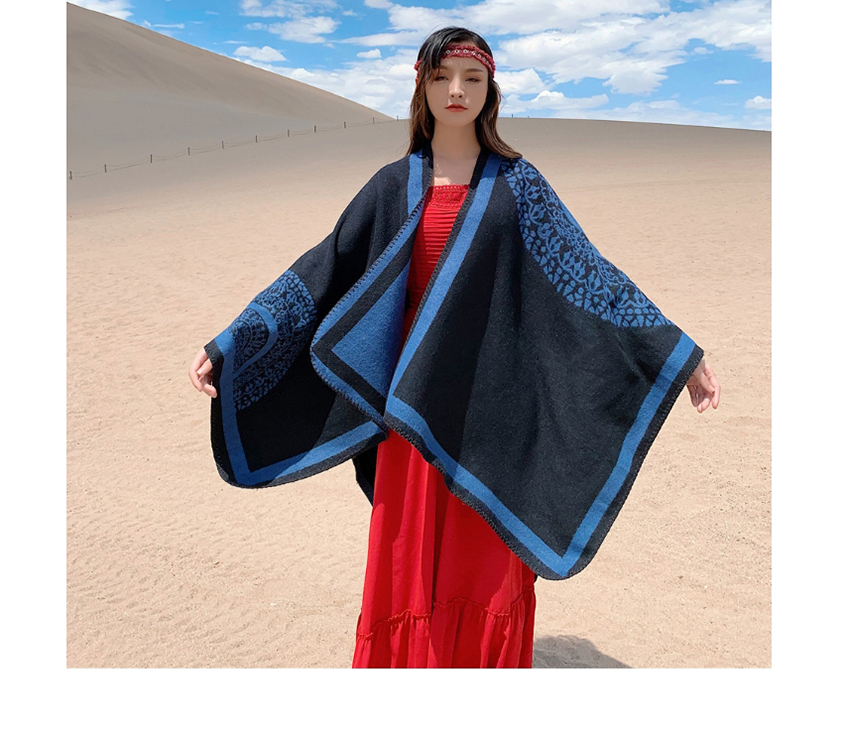Fashion Khaki Cashmere Print Contrast Shawl Scarf,knitting Wool Scaves