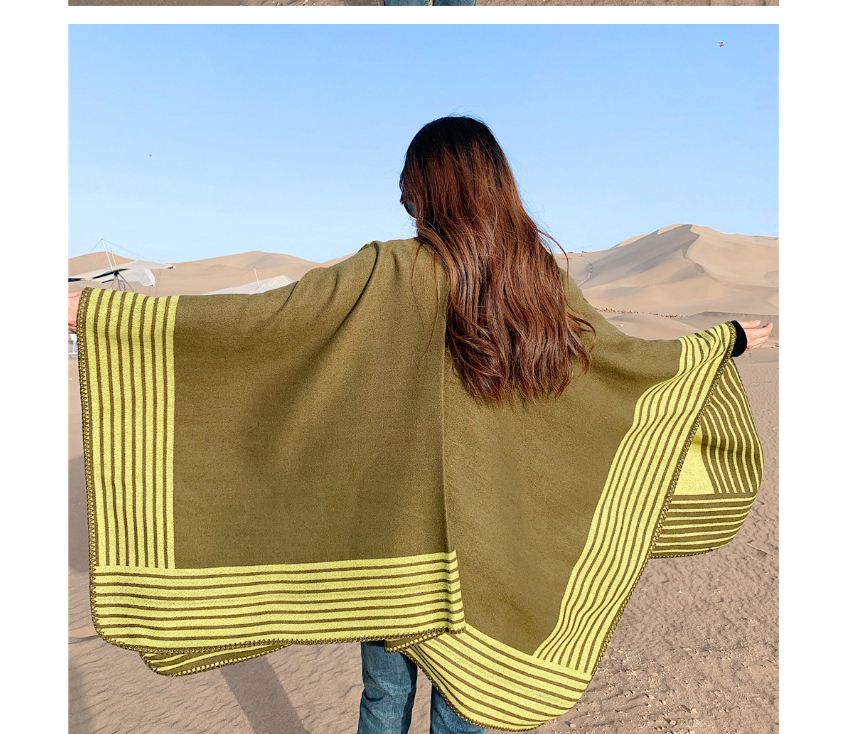 Fashion Scarlet Thick Knitted Cashmere Stripe Slit Long Shawl,knitting Wool Scaves