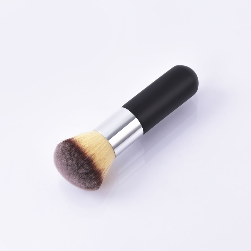 Fashion Single Rose Gold Wooden Handle Aluminum Tube Nylon Hair Foundation Brush,Beauty tools