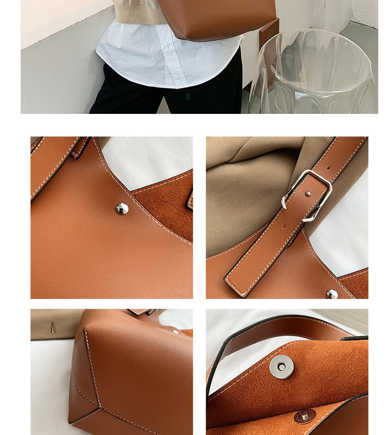 Fashion White Contrasting Color Balloon Wide Shoulder Strap One-shoulder Picture Bag,Messenger bags