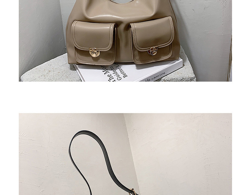 Fashion White Stitching Lock Solid Color One-shoulder Armpit Bag,Messenger bags