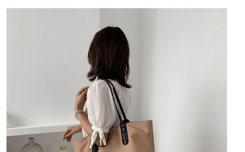 Fashion Khaki Large-capacity Stitching Nylon Canvas Shoulder Bag,Messenger bags