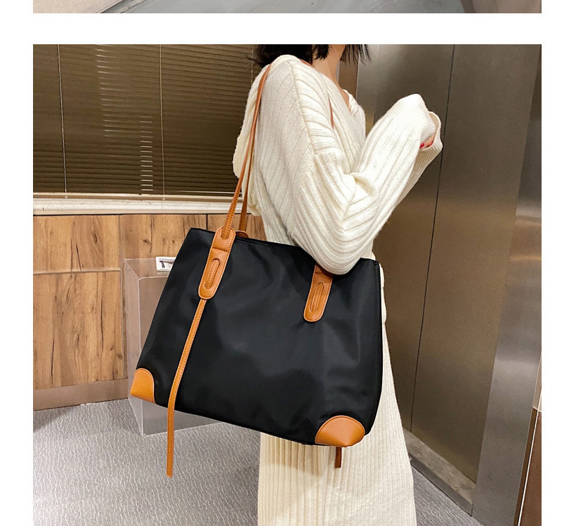 Fashion Black Brown Waterproof Oxford Cloth Solid Color Stitching Shoulder Bag,Messenger bags