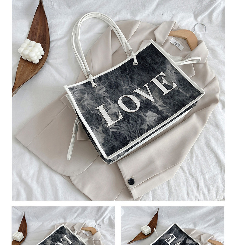 Fashion Black Canvas Letter Print Shoulder Bag,Messenger bags
