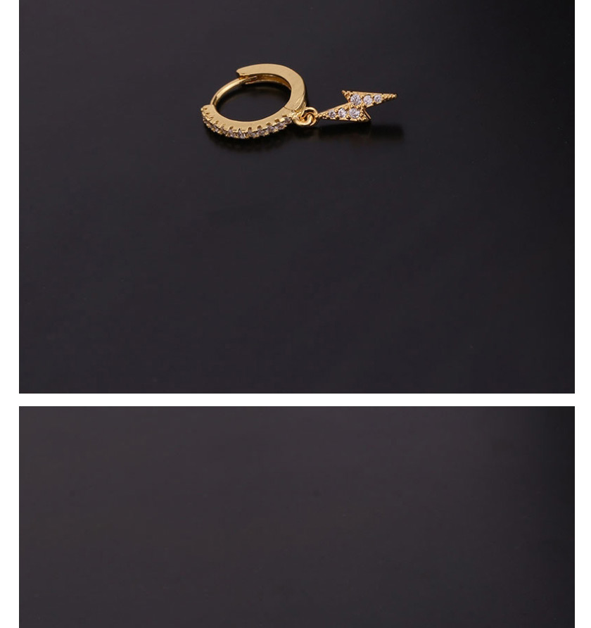 Fashion 3#gold Color Key Serpentine Geometric Inlaid Zircon Stainless Steel Earrings,Earrings