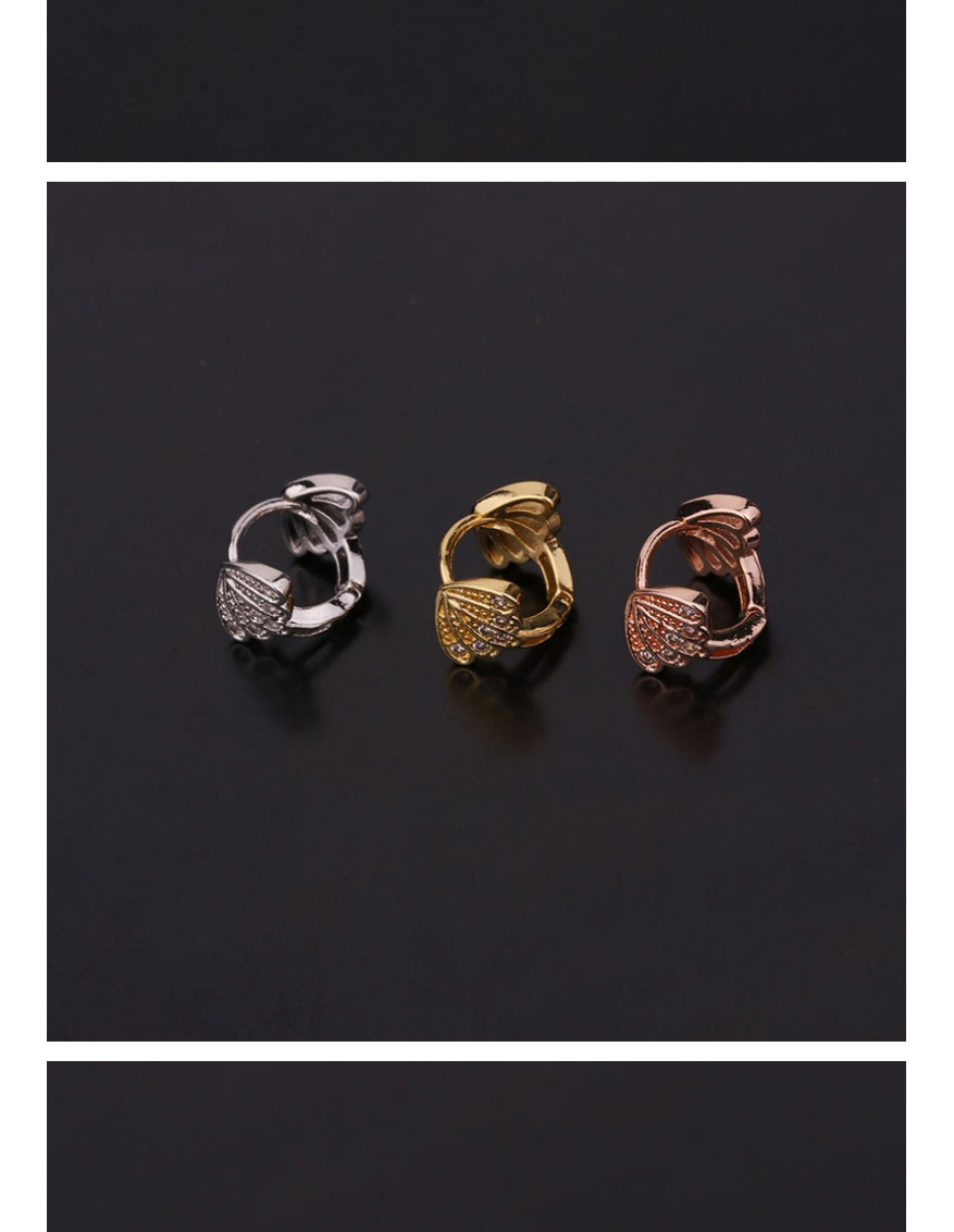 Fashion 2#gold Color Snake-shaped Micro-inlaid Zircon Stainless Steel Geometric Earrings,Earrings