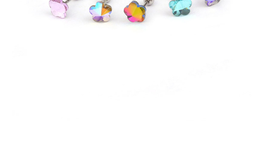 Fashion 18#steel Color Stainless Steel Geometric Earrings With Zircon Screws,Earrings