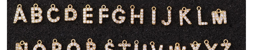 Fashion H Gold Color Zircon Copper Letter Pendant Accessories,Jewelry Findings & Components