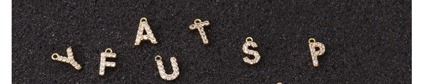 Fashion T Gold Color Zircon Stainless Steel Letter Pendant Accessories,Jewelry Findings & Components