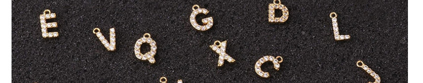 Fashion Q Gold Color Zircon Stainless Steel Letter Pendant Accessories,Jewelry Findings & Components