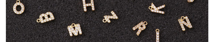 Fashion F Gold Color Zircon Copper Letter Pendant Accessories,Jewelry Findings & Components
