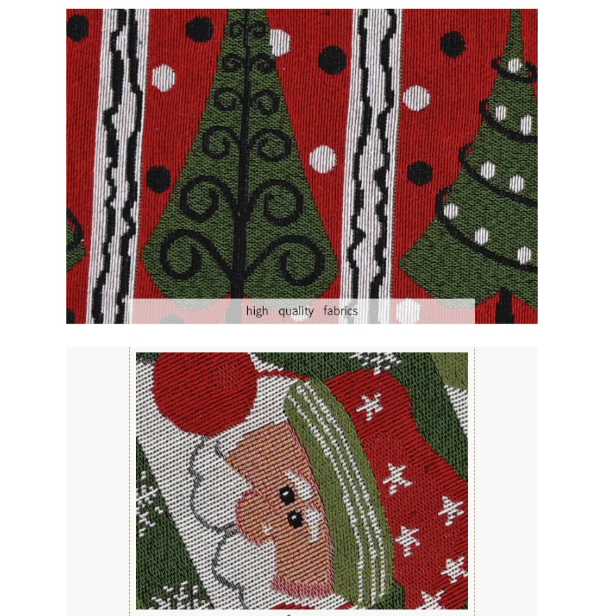 Fashion Senior Santa Claus Elk Garland Printed Family Knitted Fabric Table Banner,Festival & Party Supplies
