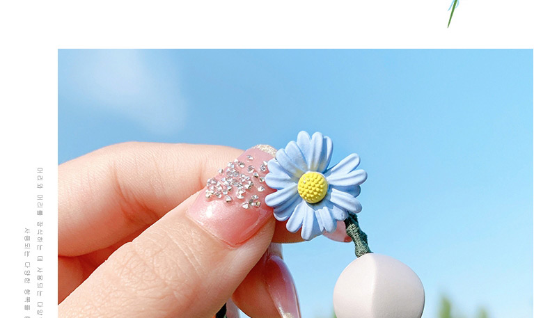 Fashion Dark Green Little Daisy Geometric Resin Knotted Childrens Hair Rope,Kids Accessories
