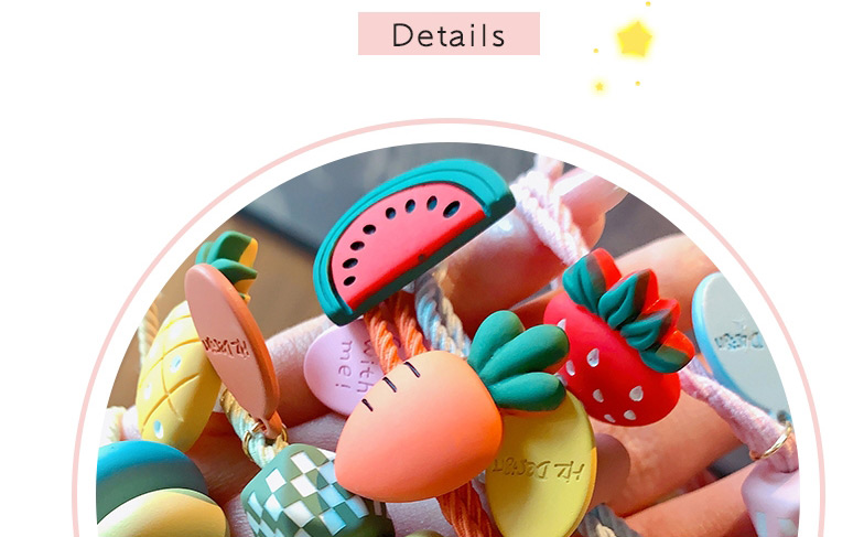 Fashion Cherry Fruit Resin Geometric Knotted Hair Rope,Kids Accessories
