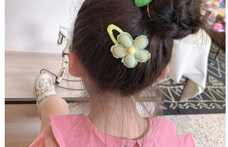 Fashion Pink Flower Hairpin + Yali Hair Rope Flower Fabric Alloy Childrens Hairpin Hair Rope,Kids Accessories