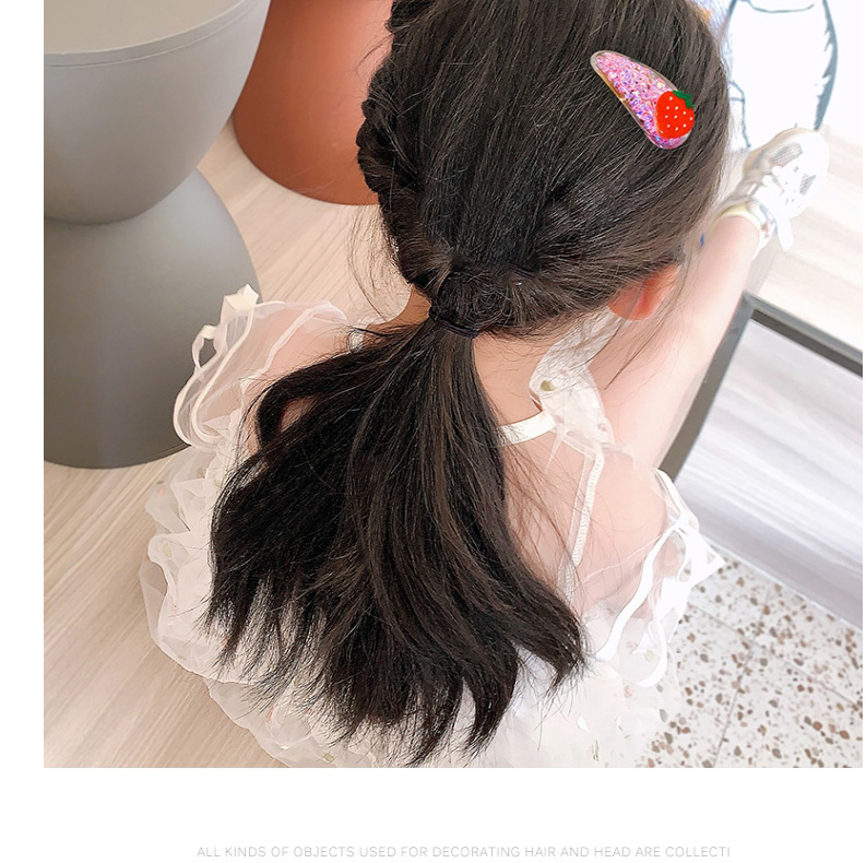 Fashion 27#lemon Flower 6-piece Set Quicksand Resin Alloy Geometric Fruit Hairpin Set For Children,Kids Accessories