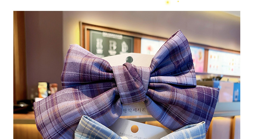 Fashion Green Plaid Bow [hairpin] Childrens Large Intestine Circle Hairpin Hairpin With Lattice Big Bow,Kids Accessories