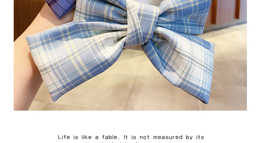 Fashion Purple Color Plaid Bow[hairpin] Childrens Large Intestine Circle Hair Rope Hairpin,Kids Accessories