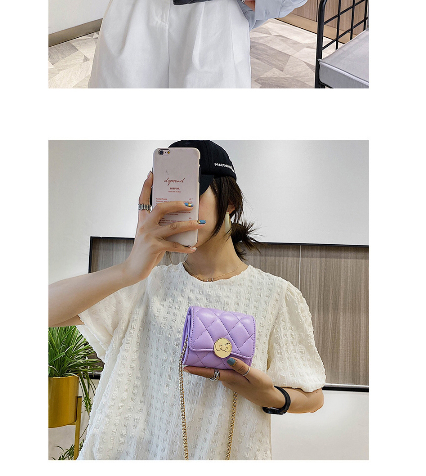 Fashion Small Section-purple Chain Flap Lock Crossbody Shoulder Bag,Messenger bags