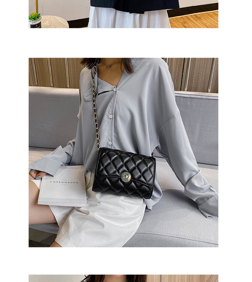 Fashion Small Section-black Chain Flap Lock Crossbody Shoulder Bag,Messenger bags