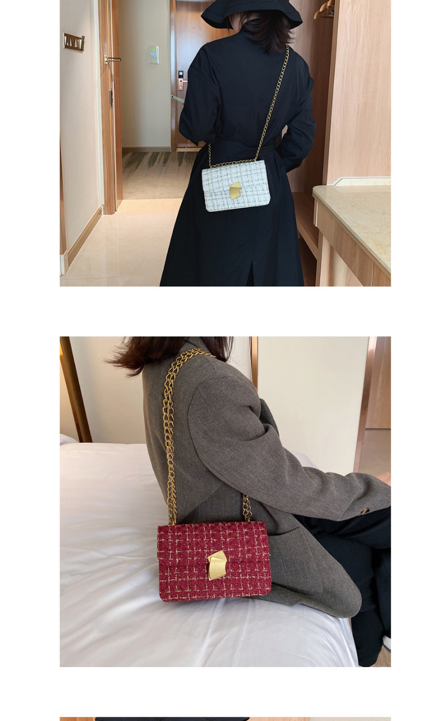 Fashion White Chain Woolen Lock Crossbody Shoulder Bag,Messenger bags
