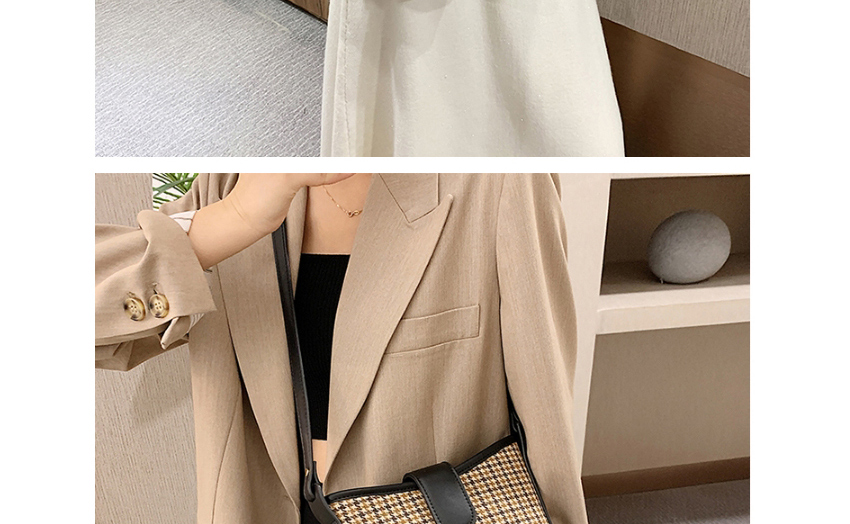 Fashion Brown Plaid Stitching Crossbody Shoulder Bag,Messenger bags