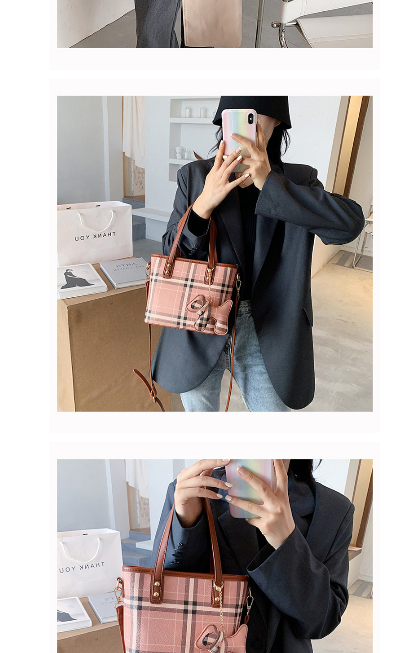 Fashion Brown Check Color Large Capacity Crossbody Shoulder Bag,Messenger bags