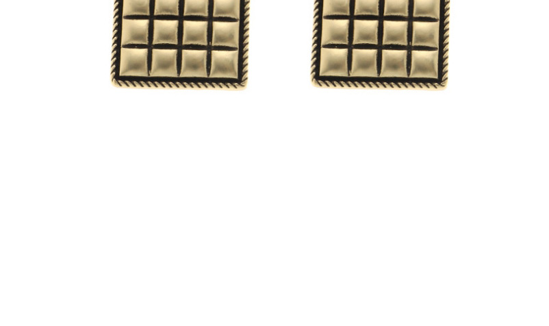 Fashion Gold Color Color Matte Gold Button Square Alloy Earrings,Stud Earrings
