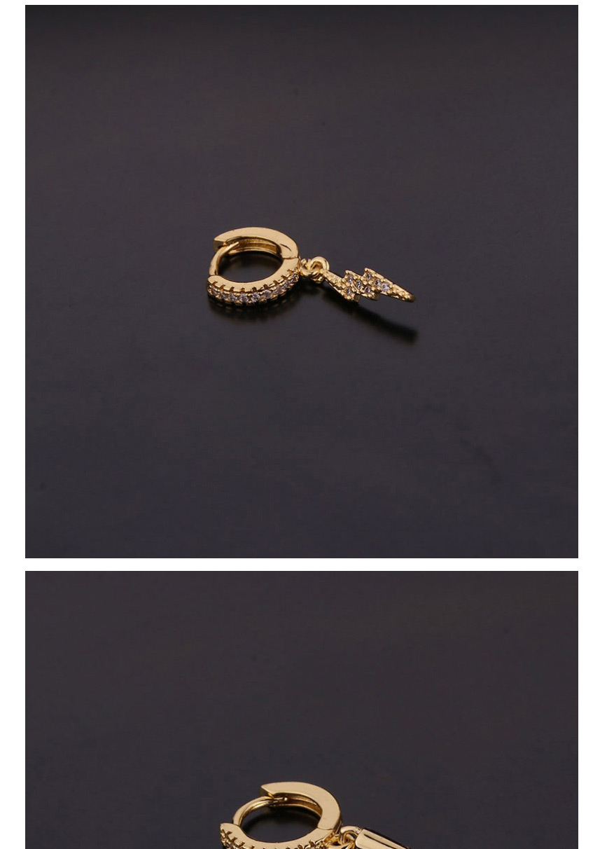 Fashion 11#gold Micro-inlaid Zircon Love Geometric Stainless Steel Round Earrings,Earrings