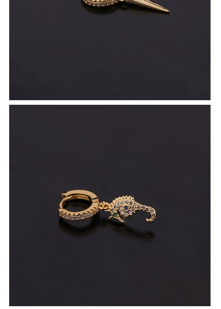 Fashion 5#gold Micro-inlaid Zircon Love Geometric Stainless Steel Round Earrings,Earrings