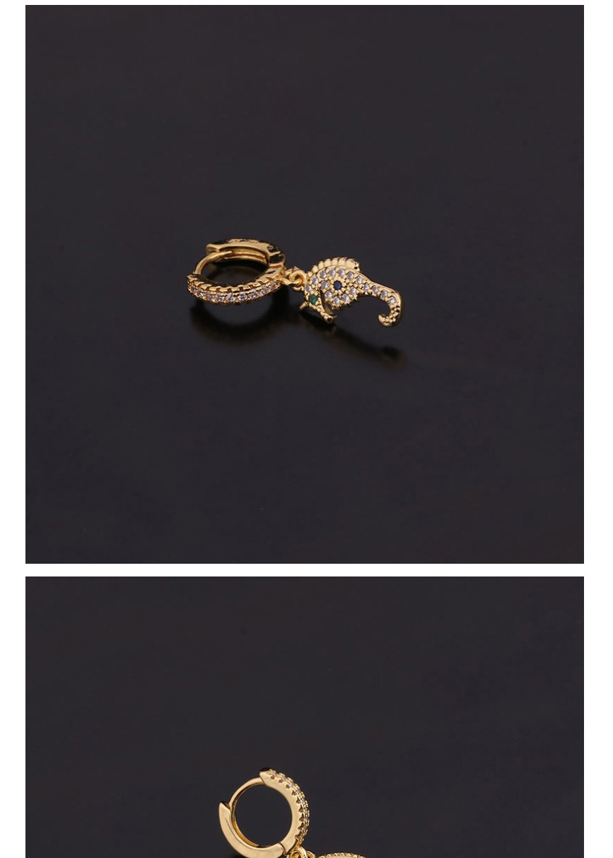 Fashion 8#gold Micro-inlaid Zircon Love Geometric Stainless Steel Round Earrings,Earrings