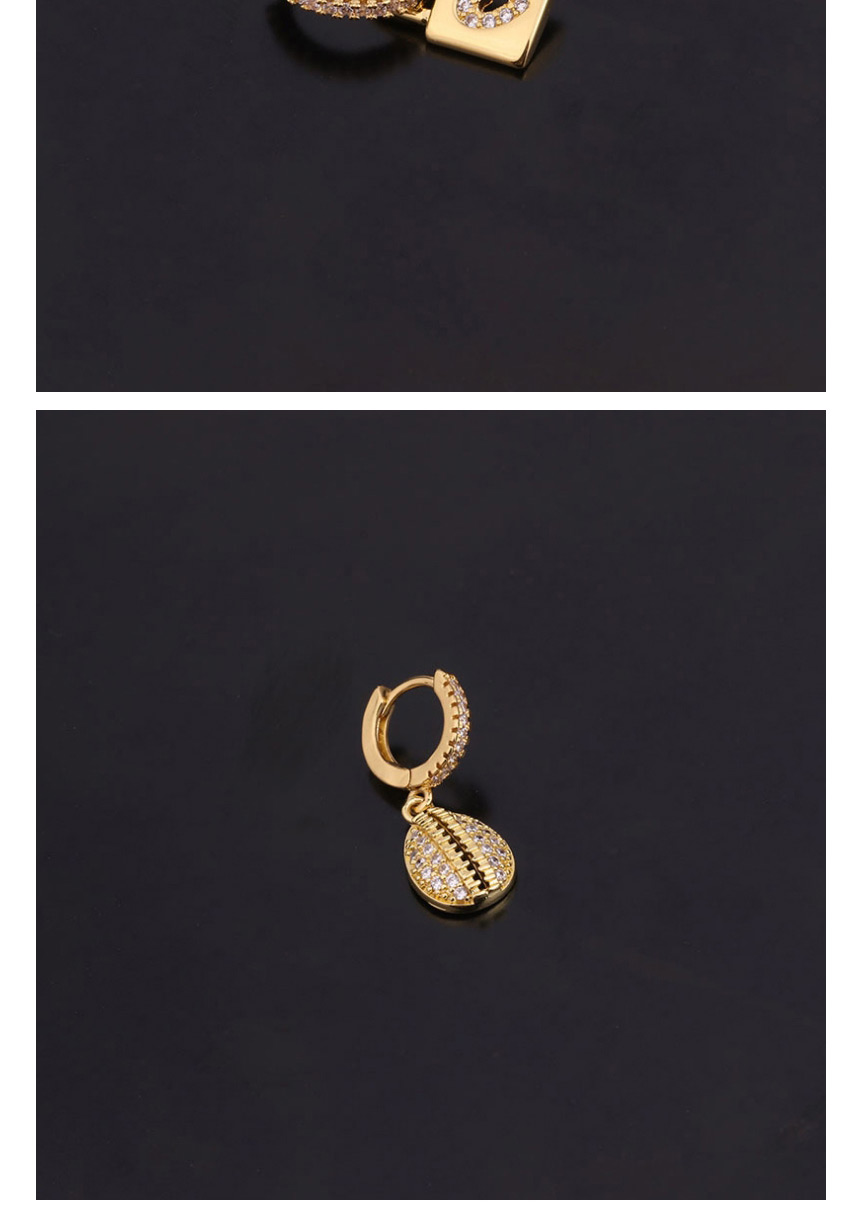 Fashion 7#gold Micro-inlaid Zircon Love Geometric Stainless Steel Round Earrings,Earrings