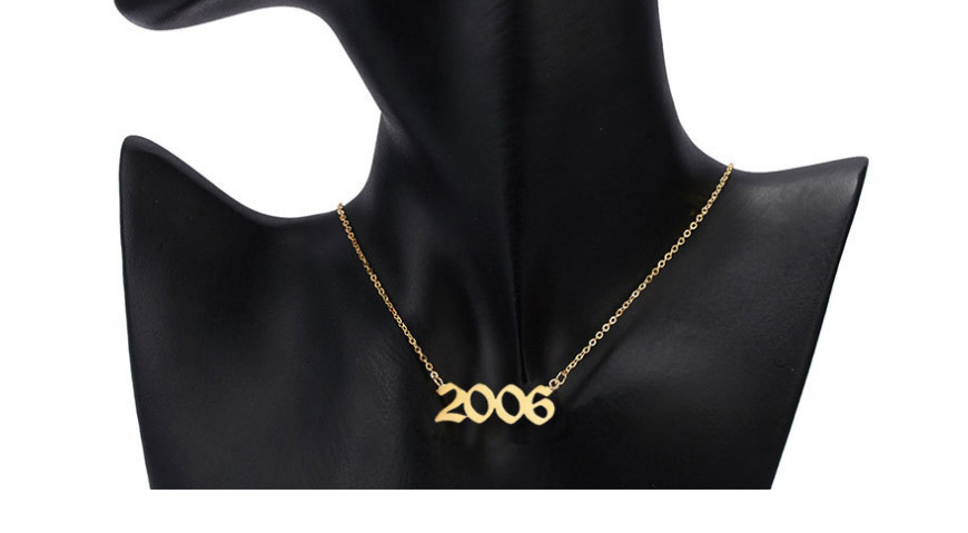 Fashion 2006-gold Stainless Steel Year Number Hollow Necklace,Necklaces