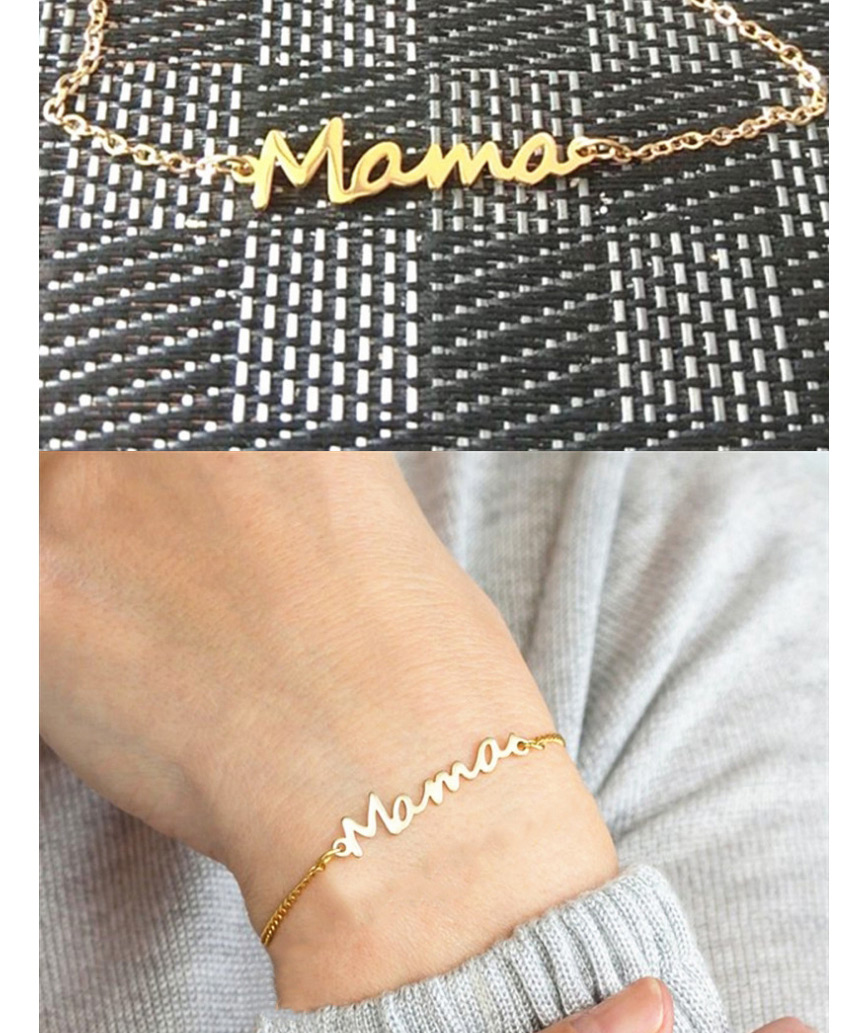 Fashion Bracelet-steel Color Stainless Steel Letter Hollow Necklace Ring Bracelet,Bracelets