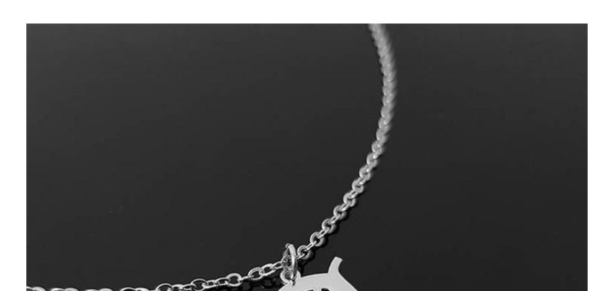 Fashion Rose Gold Color Colord Stainless Steel Ancient English Letter Hollow Necklace,Necklaces
