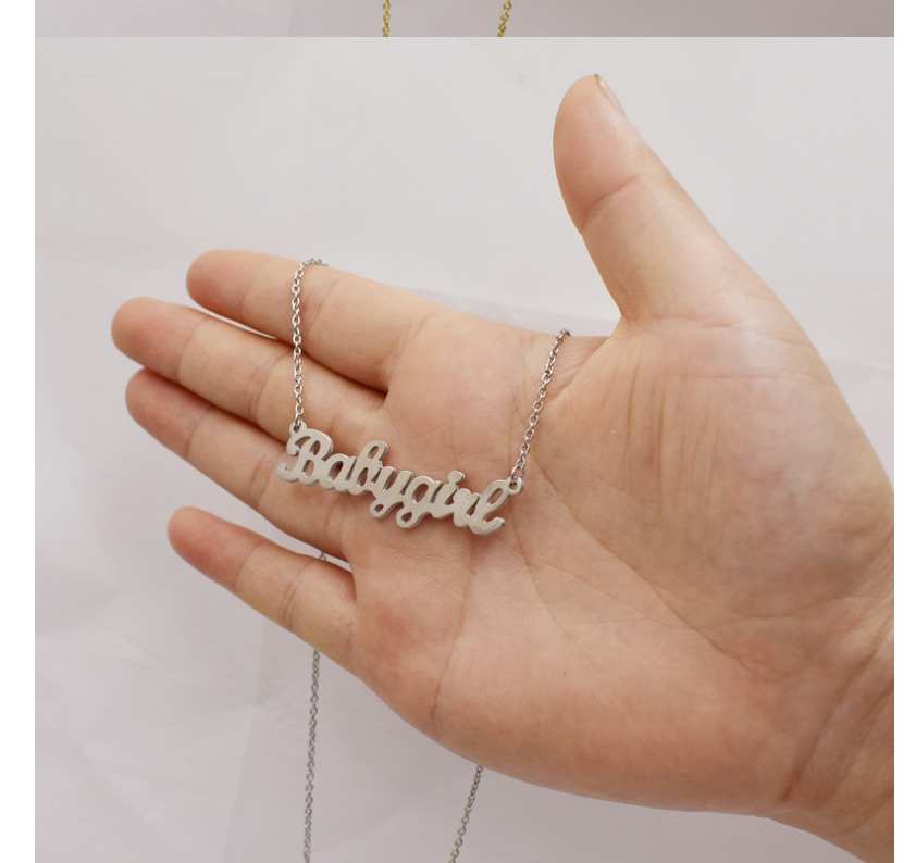 Fashion Necklace-rose Gold Color Letter Stainless Steel Hollow Earrings Necklace,Necklaces