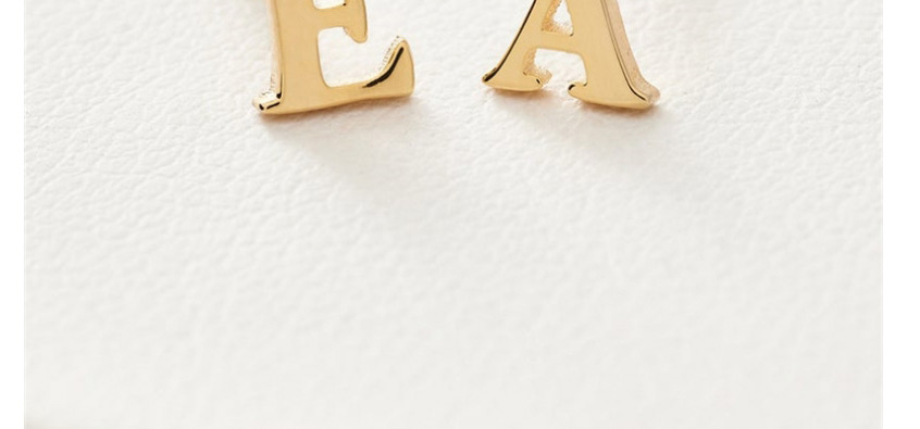 Fashion Steel Color P Stainless Steel Small Letter Hollow Earrings,Earrings