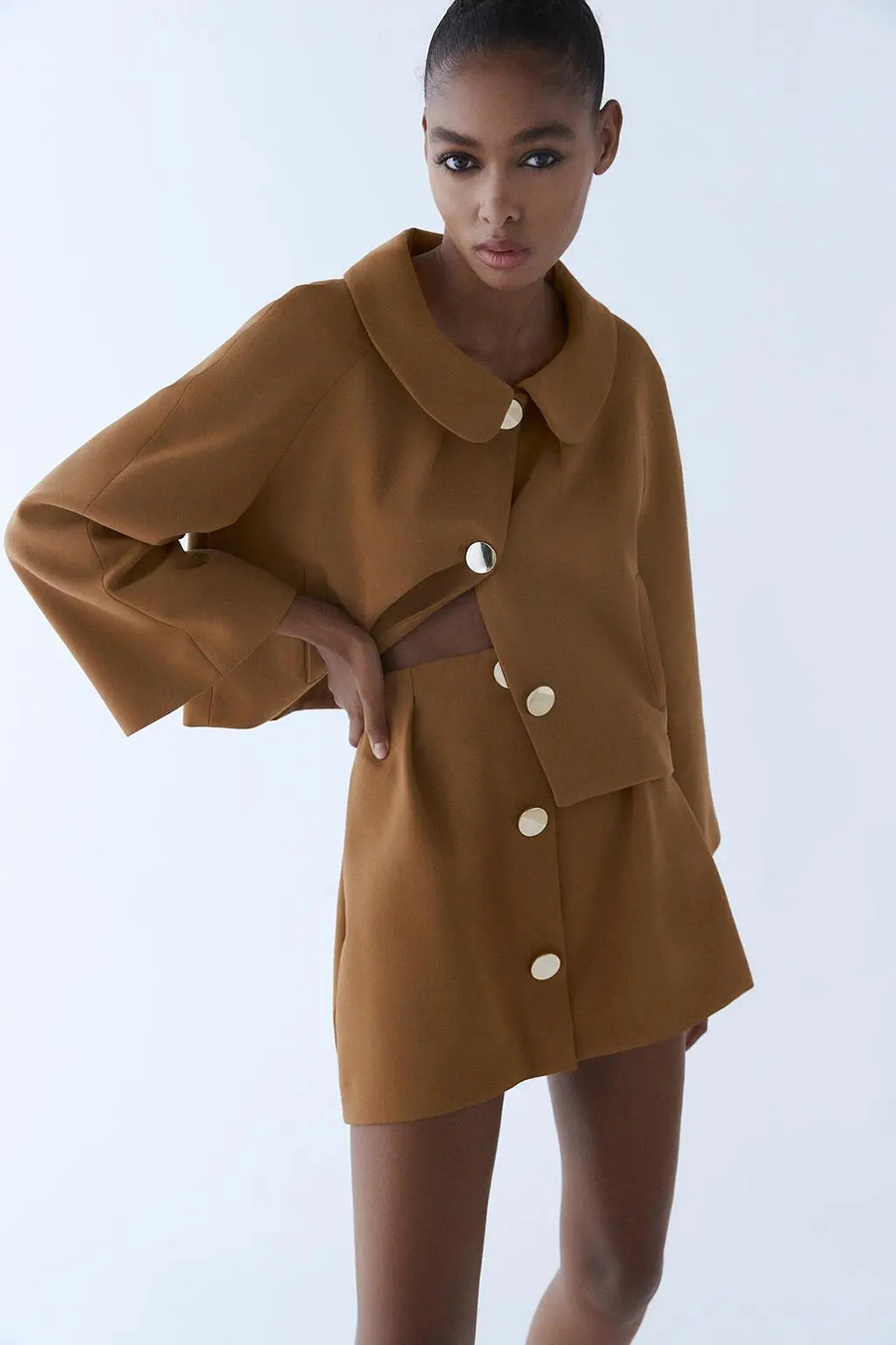 Fashion Caramel Colour Lapel Single-breasted Blazer,Coat-Jacket