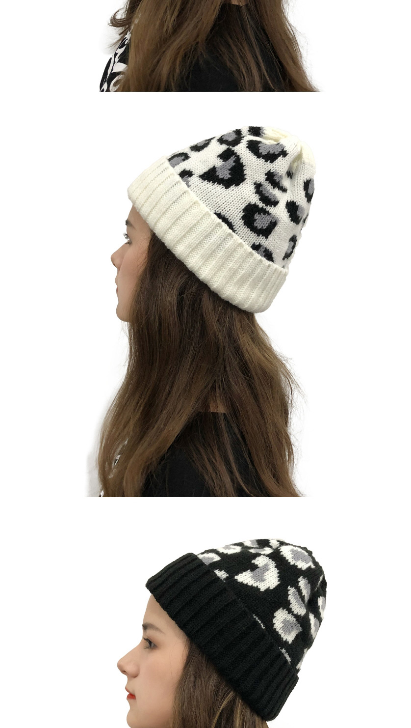 Fashion Dark Gray Leopard Jacquard Knitted Beanie,Knitting Wool Hats