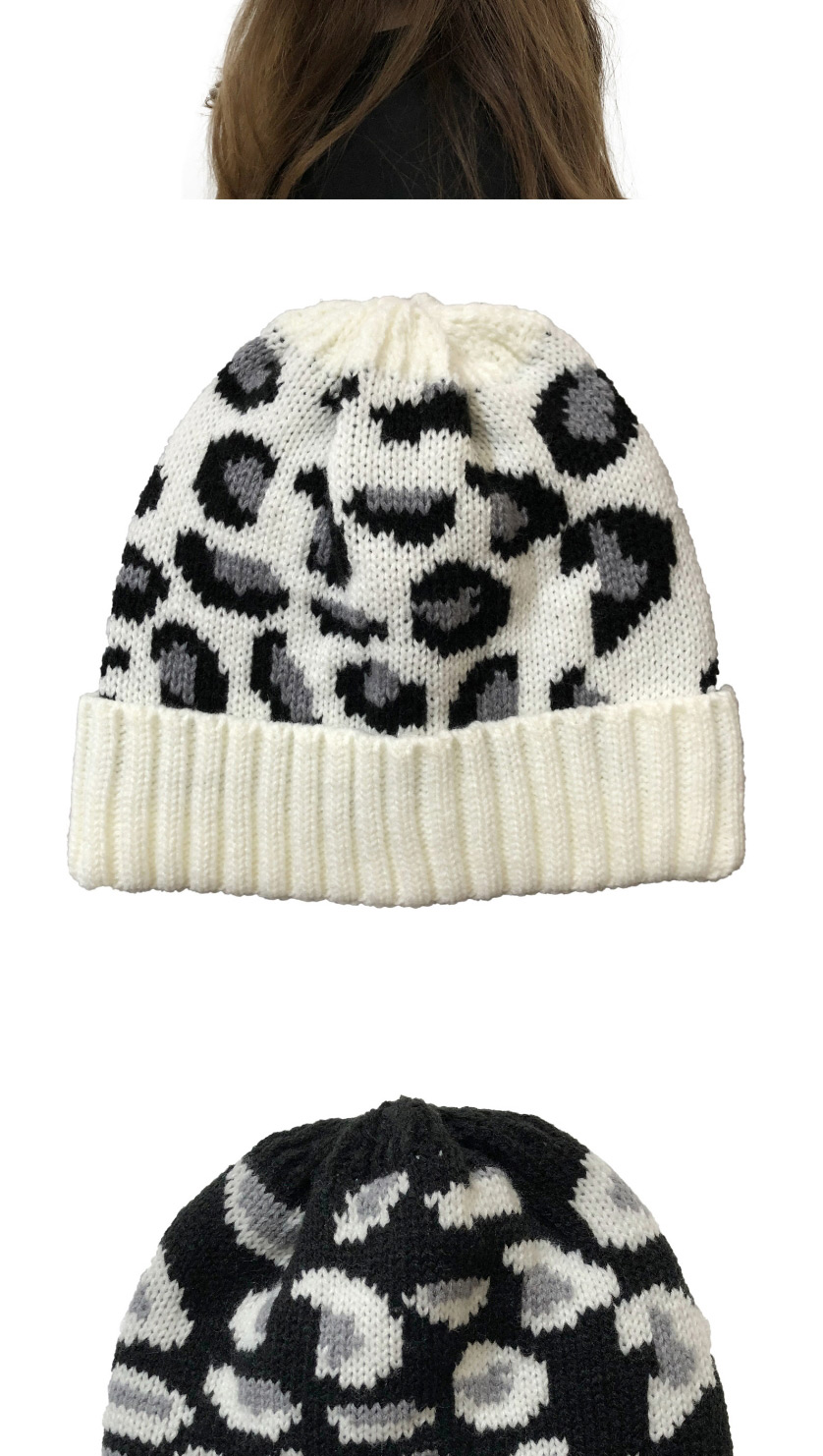 Fashion Camel Leopard Jacquard Knitted Beanie,Knitting Wool Hats